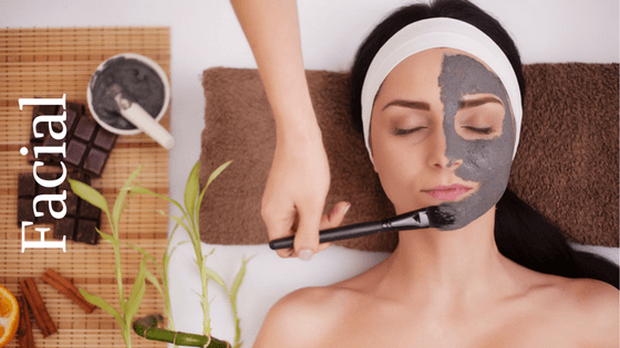 woman getting a spa facial