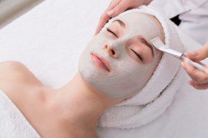 woman getting a facial